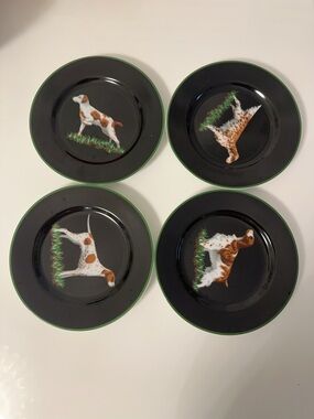 Hand painted authentic Set of Four Tiffany & Co. Porcelain Plates